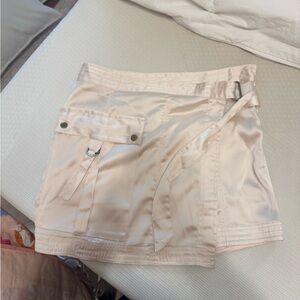 Anthropologie satin cargo skort